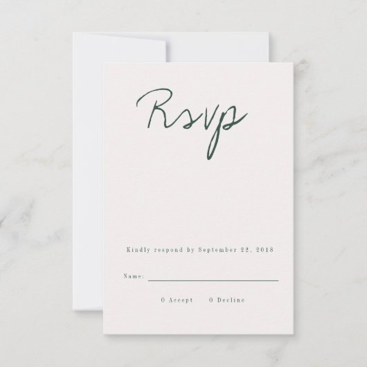 Moderne RSVP-kaart met kalligrafie RSVP Kaartje (Voorkant)