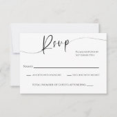 Moderne RSVP-Kaart met zwarte en witte bruiloft RSVP Kaartje (Voorkant)