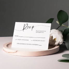 Moderne RSVP-Kaart met zwarte en witte bruiloft RSVP Kaartje