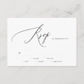 Moderne RSVP-kaart met zwarte en witte eenvoudige  RSVP Kaartje (Voorkant)