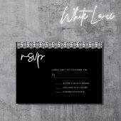 Moderne RSVP-Kaart met zwarte en witte lace Kaart