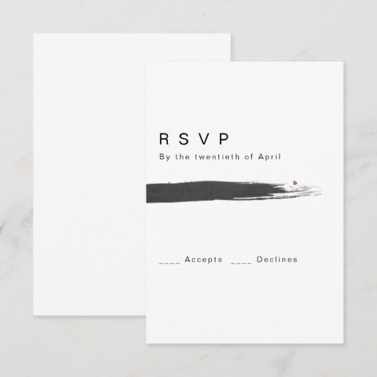 Moderne RSVP-kaart penseel RSVP Kaartje (Voorkant / Achterkant)