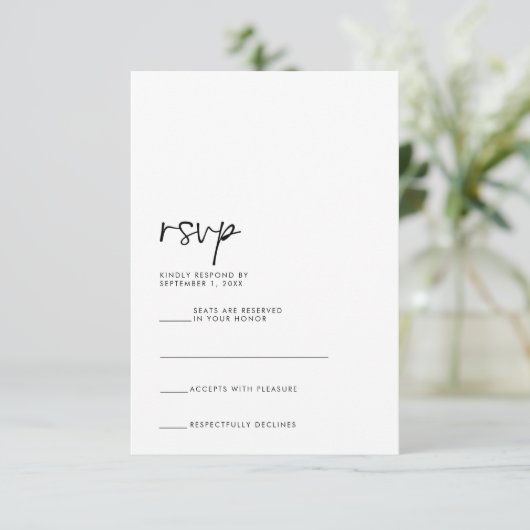 Moderne RSVP-kaart RSVP Kaartje (Staand voorkant)