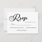 Moderne RSVP-Kaart voor bruiloft met script RSVP Kaartje (Voorkant)