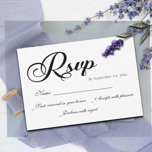 Moderne RSVP-Kaart voor bruiloft met script RSVP Kaartje