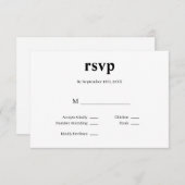 Moderne RSVP-Kaart voor bruiloft RSVP Kaartje (Voorkant / Achterkant)