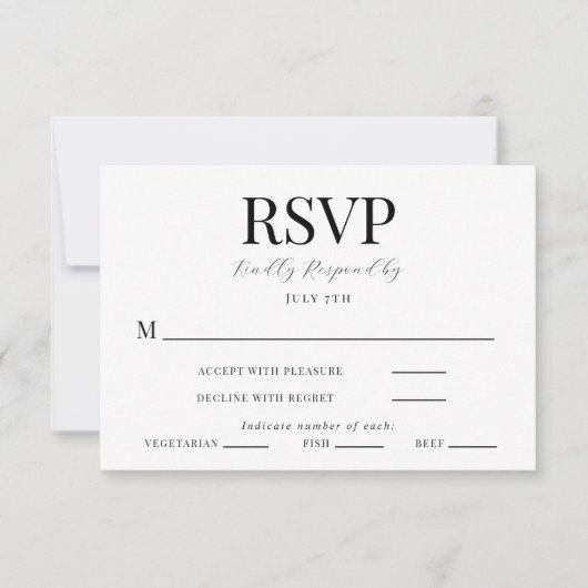 Moderne RSVP-kaart voor calligrafie RSVP Kaartje (Voorkant)