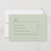 Moderne RSVP-Kaart voor foto's en sage Green Weddi RSVP Kaartje (Achterkant)
