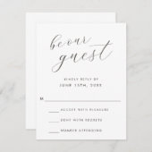 Moderne RSVP-kaart voor gastbruiloft Notitiekaartje (Voorkant / Achterkant)