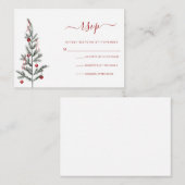 Moderne RSVP-kaart voor kerstscript Notitiekaartje (Voorkant / Achterkant)