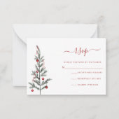 Moderne RSVP-kaart voor kerstscript Notitiekaartje (Voorkant)