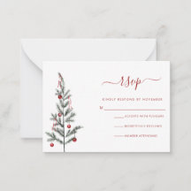 Moderne RSVP-kaart voor kerstscript