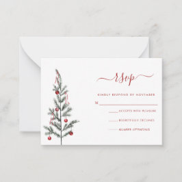 Moderne RSVP-kaart voor kerstscript Notitiekaartje