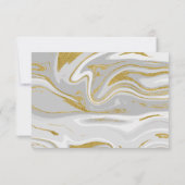 Moderne RSVP-Kaart voor marmer en gouden bruiloft RSVP Kaartje (Achterkant)