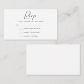 Moderne RSVP-kaart voor script Informatiekaartje (Voorkant / Achterkant)