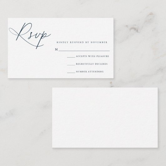 Moderne RSVP-kaart voor script Informatiekaartje (Voorkant / Achterkant)