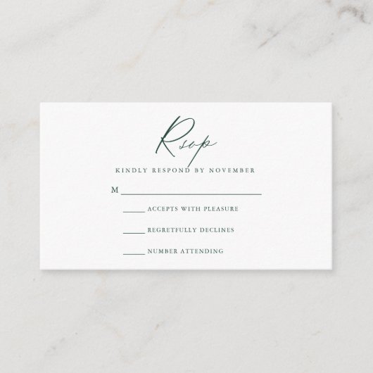 Moderne RSVP-kaart voor script Informatiekaartje (Voorkant)