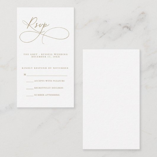 Moderne RSVP-kaart voor script Informatiekaartje (Voorkant / Achterkant)