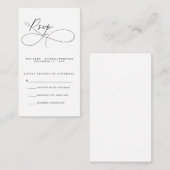 Moderne RSVP-kaart voor script Informatiekaartje (Voorkant / Achterkant)