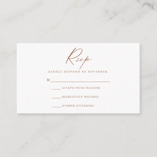 Moderne RSVP-kaart voor script Informatiekaartje (Voorkant)