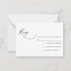 Moderne RSVP-kaart voor script Notitiekaartje