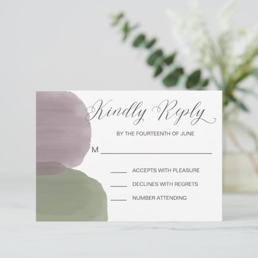 Moderne RSVP-kaart voor uitnodiging tot Waterverf (Staand voorkant)