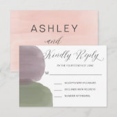 Moderne RSVP-kaart voor uitnodiging tot Waterverf (Voorkant / Achterkant)