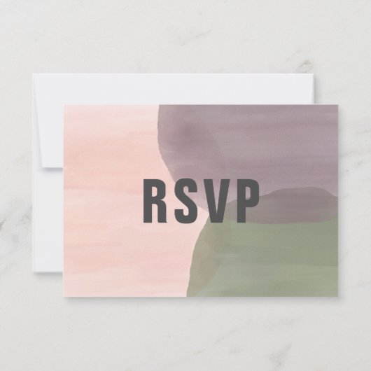 Moderne RSVP-kaart voor uitnodiging tot Waterverf (Achterkant)