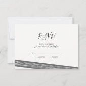 Moderne RSVP-kaarten met zwarte en witte streping RSVP Kaartje (Voorkant)