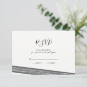 Moderne RSVP-kaarten met zwarte en witte streping RSVP Kaartje (Staand voorkant)