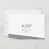 Moderne RSVP-kaarten met zwarte en witte streping RSVP Kaartje (Achterkant)