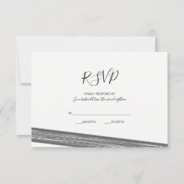 Moderne RSVP-kaarten met zwarte en witte streping RSVP Kaartje