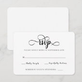 Moderne RSVP-kaarten voor zwart en wit huwelijk RSVP Kaartje (Voorkant / Achterkant)