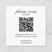 Moderne RSVP met QR Code Enclosure Kaart
