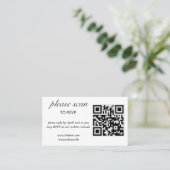 Moderne RSVP met QR Code Enclosure Kaart Visitekaartje (Staand voorkant)