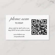 Moderne RSVP met QR Code Enclosure Kaart