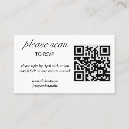 Moderne RSVP met QR Code Enclosure Kaart Visitekaartje