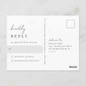 Moderne RSVP met zwart en wit handgeschreven huwel Briefkaart (Achterkant)