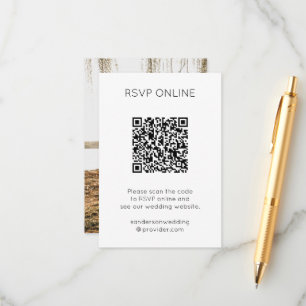 Moderne RSVP Online QR Code Foto Informatiekaartje