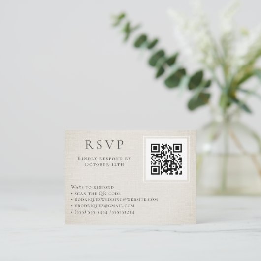 Moderne RSVP Online QR Code Photo Enclosure Kaart (Staand voorkant)