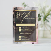 Moderne RSVP Paint Abstract Roos Houtskool Goud (Staand voorkant)