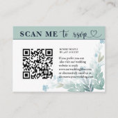 Moderne RSVP QR Code Sage Green & White Wedding Informatiekaartje (Voorkant)