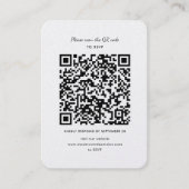 Moderne RSVP QR-code trouwkaart bijlage Visitekaartje (Voorkant)