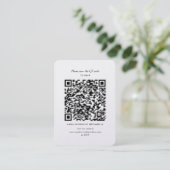 Moderne RSVP QR-code trouwkaart bijlage Visitekaartje (Staand voorkant)