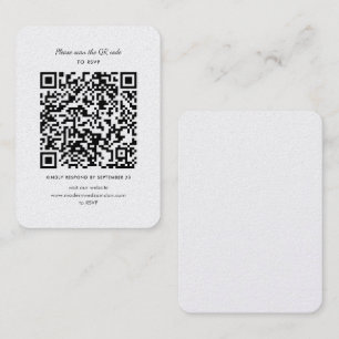 Moderne RSVP QR Code Wedding Enclosure Kaart Visitekaartje
