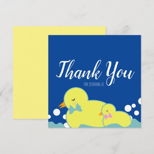 Moderne Rubber Eenden Geel Baby Shower Dank Je  (Voorkant / Achterkant)