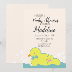 Moderne rubberen eenden beige baby shower kaart