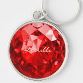 Moderne Ruby Edelsteen Premium Juli Geboortesteen  Sleutelhanger (Voorkant)