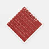 Moderne Ruby Red Leuke Feiten Paar's Funny Wedding Servet (Hoek)