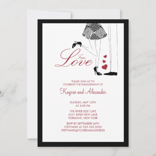 Moderne rue Love Couple Verloving Invitations Kaart (Voorkant)